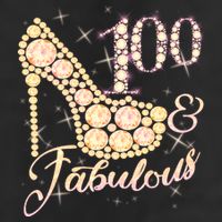 Fabulous & 100 Sparkly Heel 100th Birthday Golf Towel