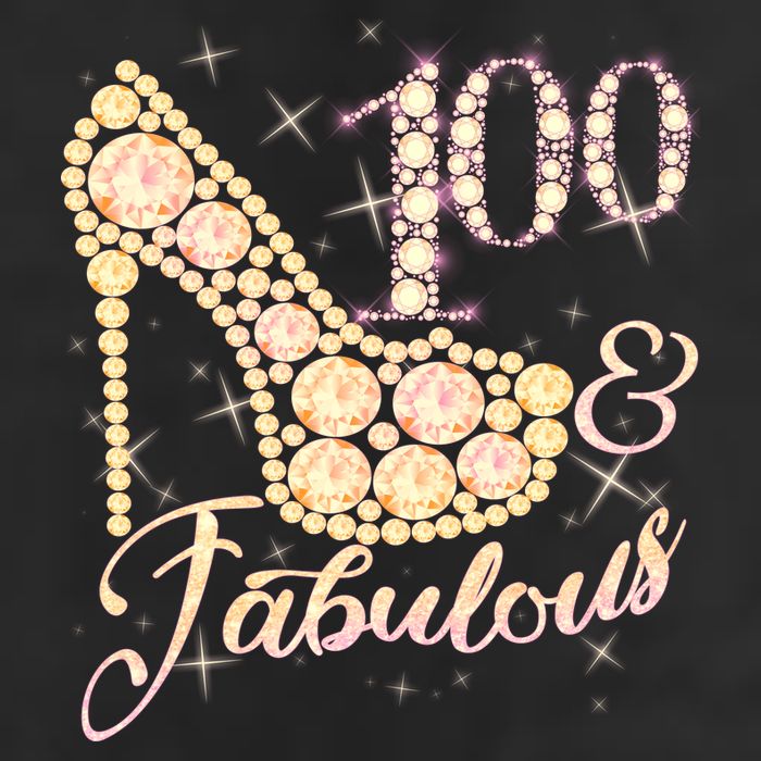 Fabulous & 100 Sparkly Heel 100th Birthday Golf Towel