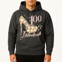 Fabulous & 100 Sparkly Heel 100th Birthday Hoodie