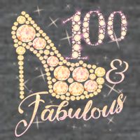 Fabulous & 100 Sparkly Heel 100th Birthday Hoodie