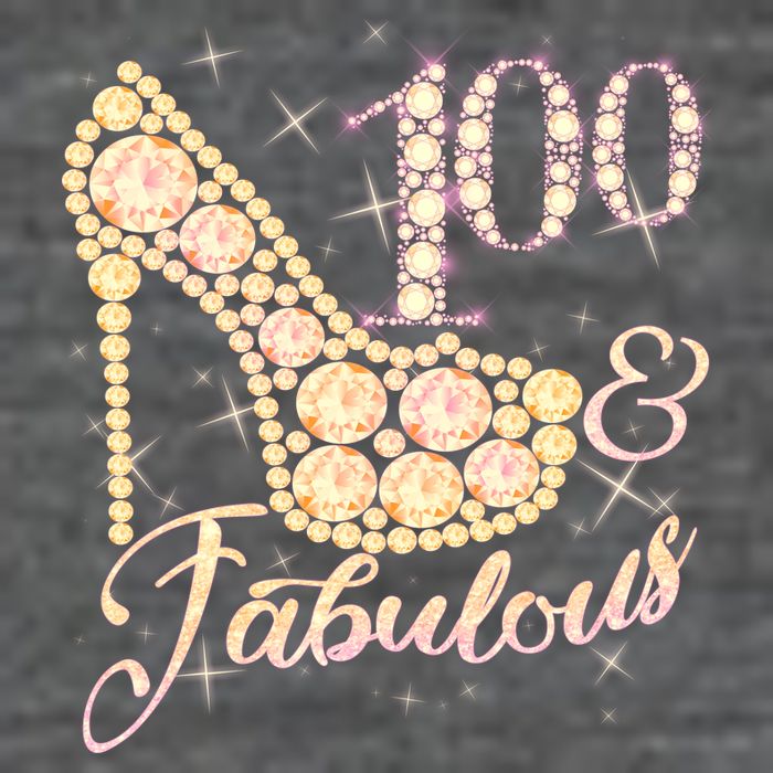 Fabulous & 100 Sparkly Heel 100th Birthday Hoodie