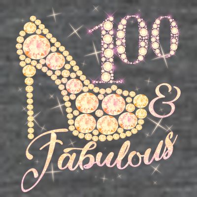 Fabulous & 100 Sparkly Heel 100th Birthday T-Shirt