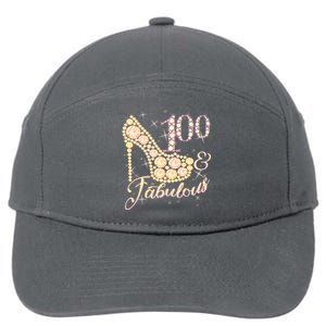 Fabulous & 100 Sparkly Heel 100th Birthday 7-Panel Snapback Hat