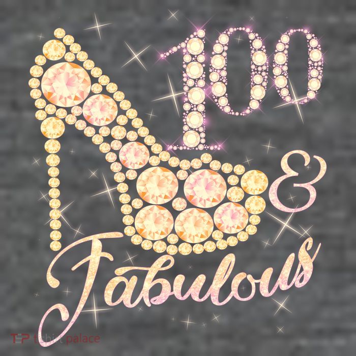 Fabulous & 100 Sparkly Heel 100th Birthday Poster