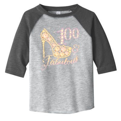 Fabulous & 100 Sparkly Heel 100th Birthday Toddler Fine Jersey T-Shirt