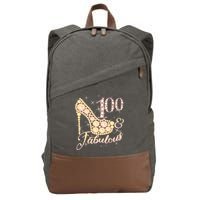 Fabulous & 100 Sparkly Heel 100th Birthday Cotton Canvas Backpack