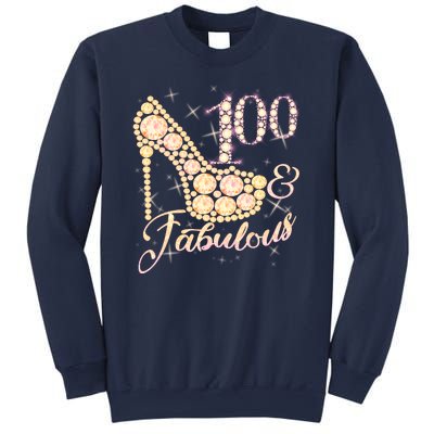 Fabulous & 100 Sparkly Heel 100th Birthday Sweatshirt