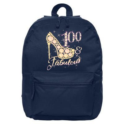 Fabulous & 100 Sparkly Heel 100th Birthday 16 in Basic Backpack