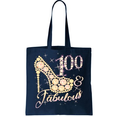 Fabulous & 100 Sparkly Heel 100th Birthday Tote Bag