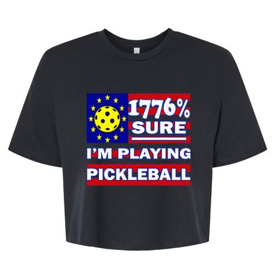 Funny 1776 Sure IM Playing Pickleball Bella+Canvas Jersey Crop Tee