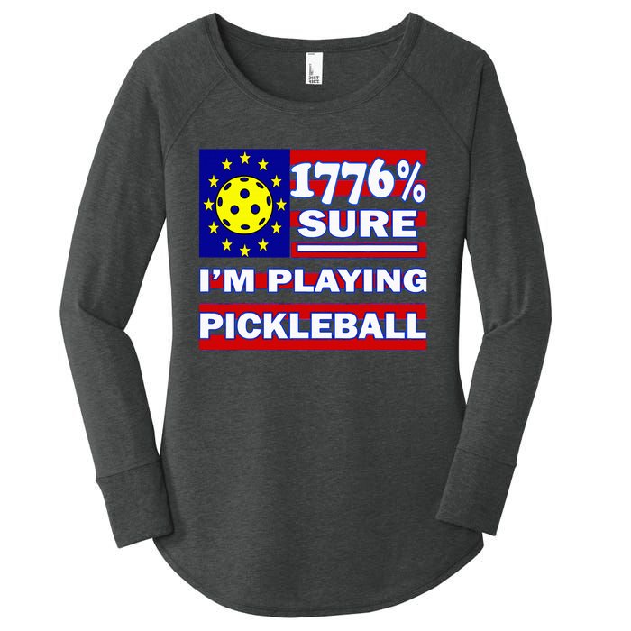 Funny 1776 Sure IM Playing Pickleball Women's Perfect Tri Tunic Long Sleeve Shirt