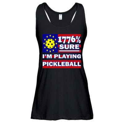 Funny 1776 Sure IM Playing Pickleball Ladies Essential Flowy Tank