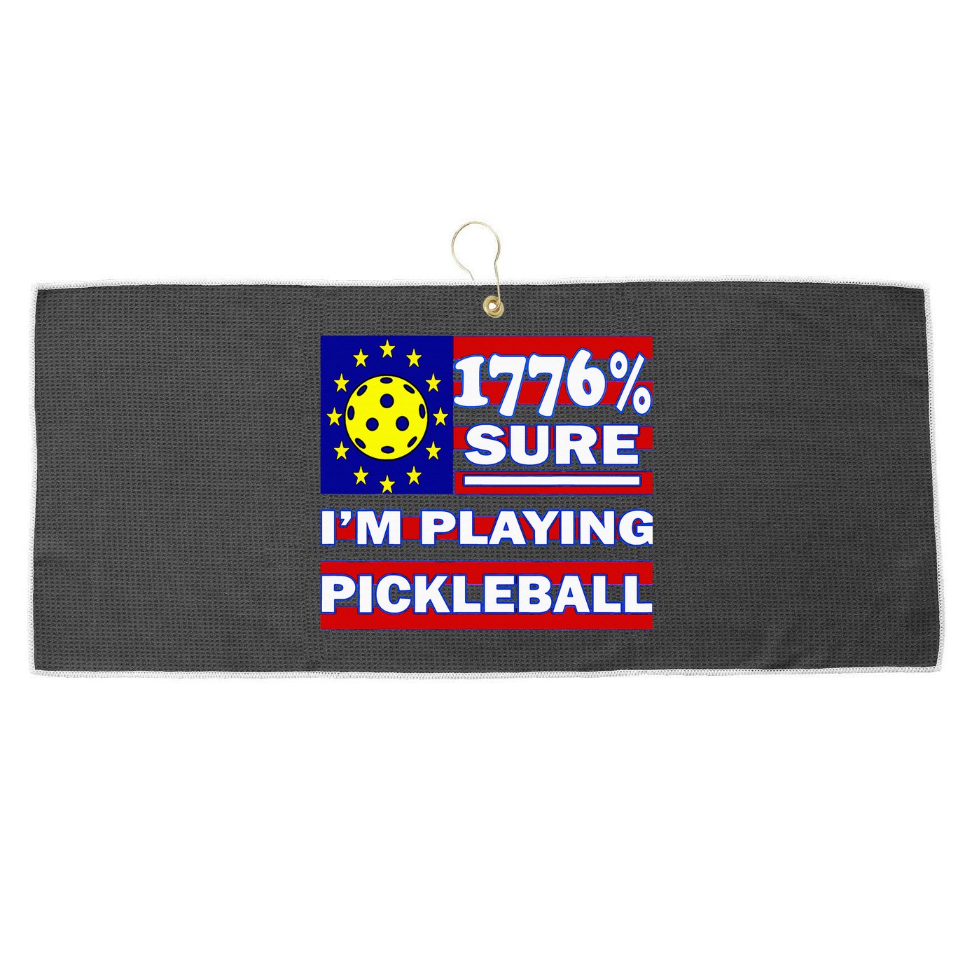 Funny 1776 Sure IM Playing Pickleball Large Microfiber Waffle Golf Towel