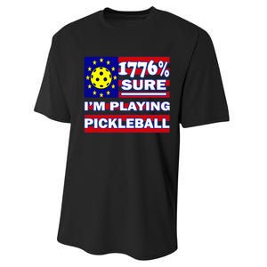 Funny 1776 Sure IM Playing Pickleball Performance Sprint T-Shirt