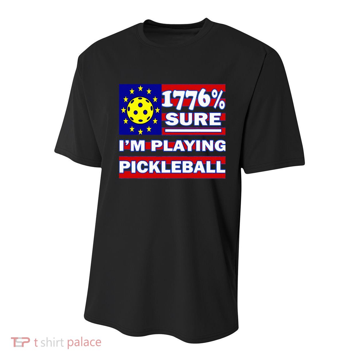 Funny 1776 Sure IM Playing Pickleball Youth Performance Sprint T-Shirt