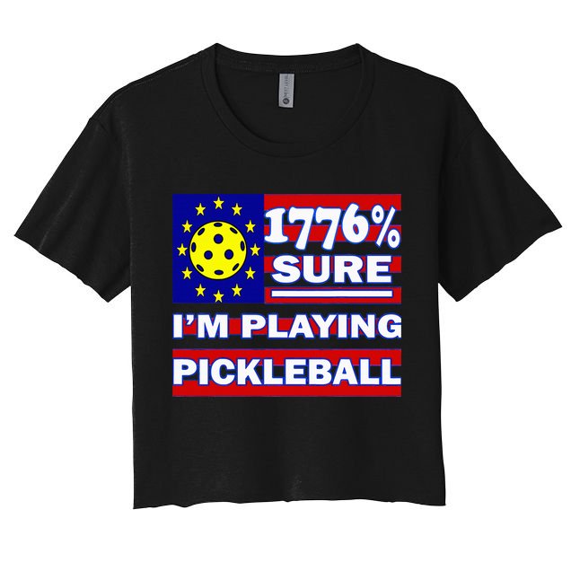 Funny 1776 Sure IM Playing Pickleball Crop Top