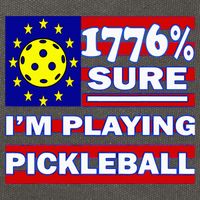 Funny 1776 Sure IM Playing Pickleball Cotton Canvas Backpack