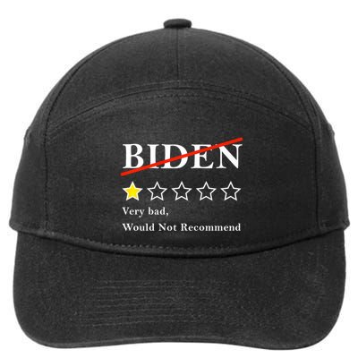 Funny 1 Star Anti Biden Very Bad Would Not Recommend 7-Panel Snapback Hat