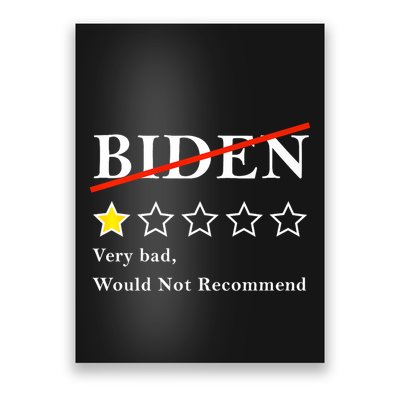 Funny 1 Star Anti Biden Very Bad Would Not Recommend Poster