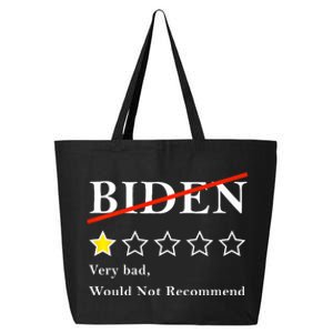 Funny 1 Star Anti Biden Very Bad Would Not Recommend 25L Jumbo Tote