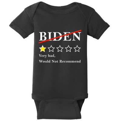 Funny 1 Star Anti Biden Very Bad Would Not Recommend Baby Bodysuit