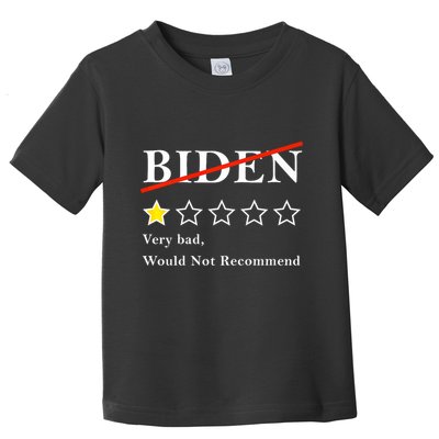 Funny 1 Star Anti Biden Very Bad Would Not Recommend Toddler T-Shirt