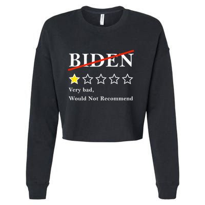 Funny 1 Star Anti Biden Very Bad Would Not Recommend Cropped Pullover Crew