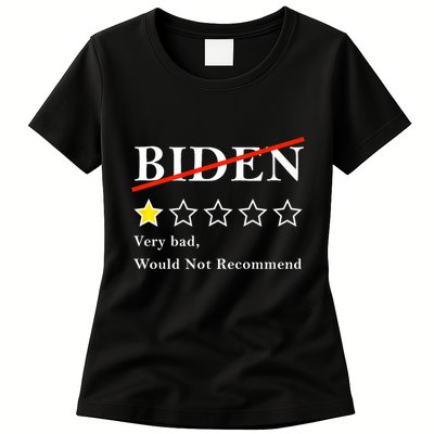 Funny 1 Star Anti Biden Very Bad Would Not Recommend Womens T-Shirt