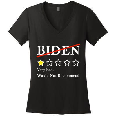 Funny 1 Star Anti Biden Very Bad Would Not Recommend Women's V-Neck T-Shirt
