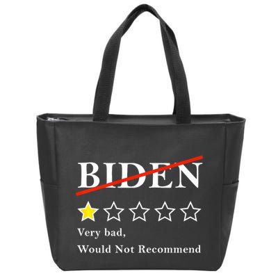 Funny 1 Star Anti Biden Very Bad Would Not Recommend Zip Tote Bag