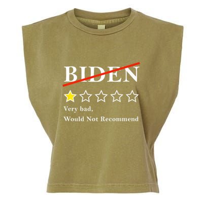 Funny 1 Star Anti Biden Very Bad Would Not Recommend Garment-Dyed Women's Muscle Tee