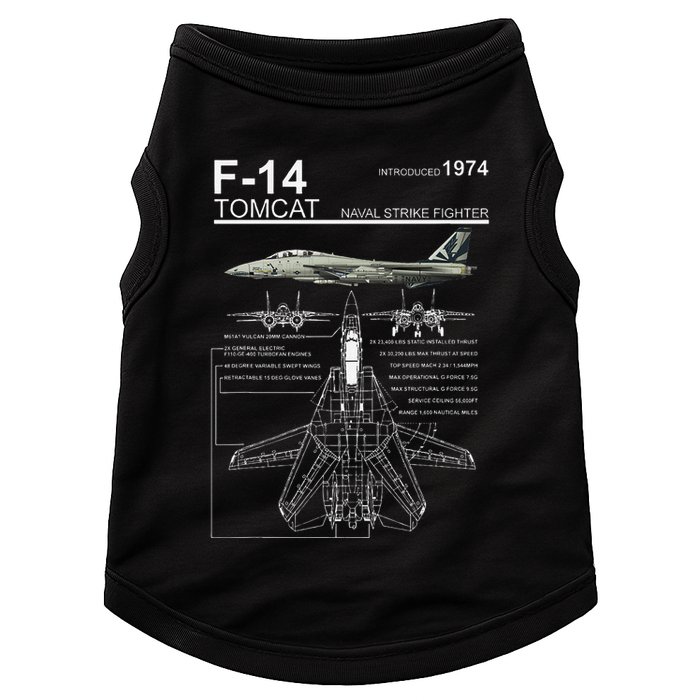 F 14 Tomcat Fighter Jet Diagram Graphic Doggie Tank