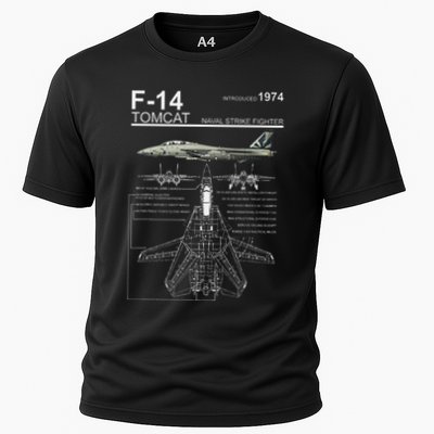 F 14 Tomcat Fighter Jet Diagram Graphic Performance Shirt