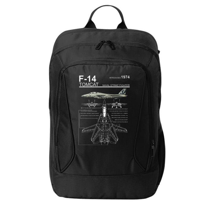 F 14 Tomcat Fighter Jet Diagram Graphic City Backpack
