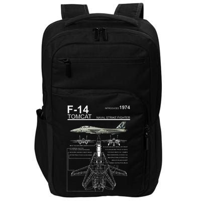F 14 Tomcat Fighter Jet Diagram Graphic Impact Tech Backpack