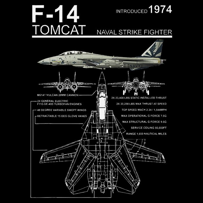 F 14 Tomcat Fighter Jet Diagram Graphic Sustainable Bucket Hat