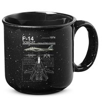 F 14 Tomcat Fighter Jet Diagram Graphic 15oz Campfire Ceramic Mug