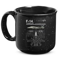 F 14 Tomcat Fighter Jet Diagram Graphic 15oz Campfire Ceramic Mug