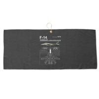 F 14 Tomcat Fighter Jet Diagram Graphic Large Microfiber Waffle Golf Towel