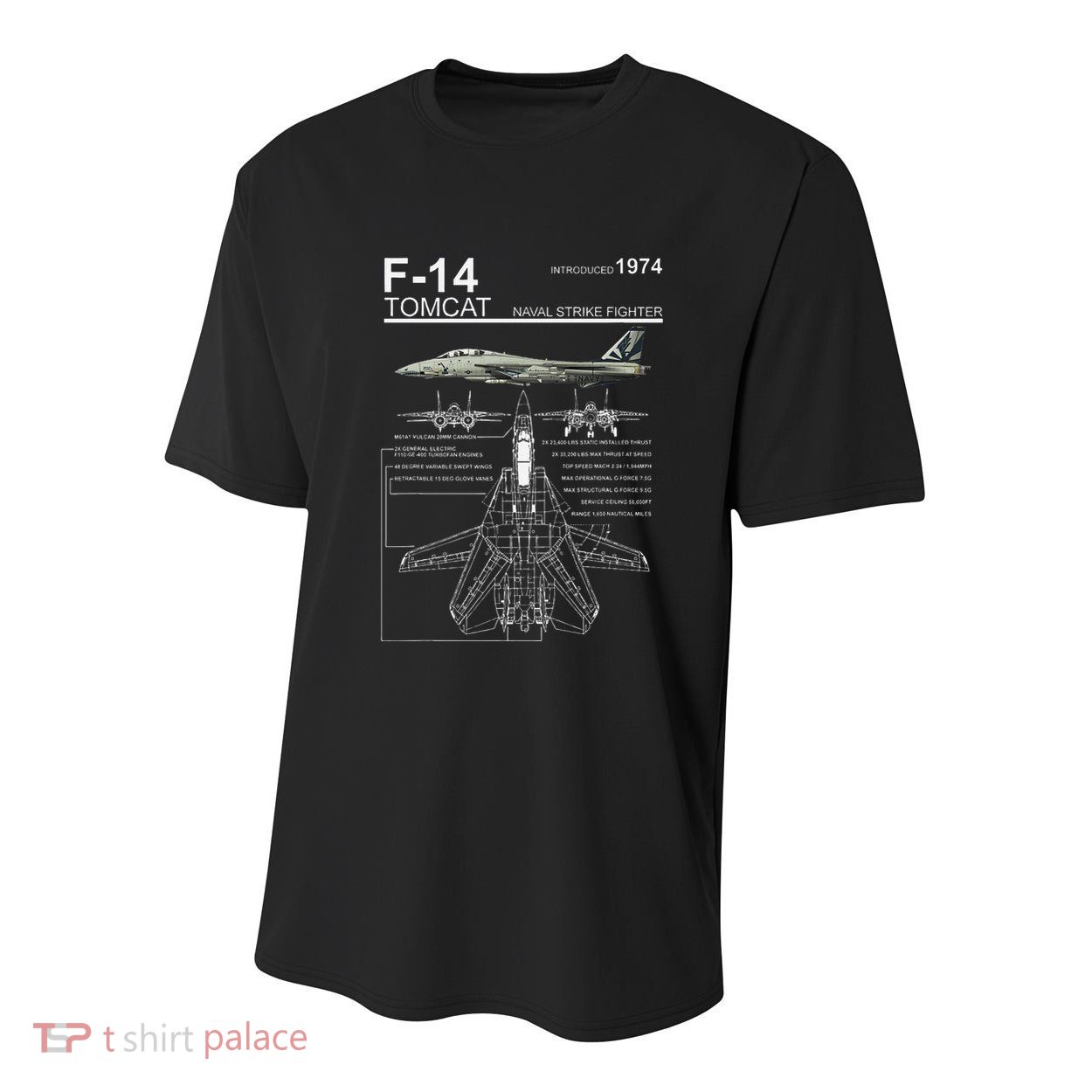 F 14 Tomcat Fighter Jet Diagram Graphic Youth Performance Sprint T-Shirt