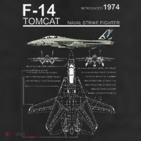 F 14 Tomcat Fighter Jet Diagram Graphic 25L Jumbo Tote