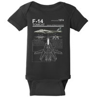 F 14 Tomcat Fighter Jet Diagram Graphic Baby Bodysuit