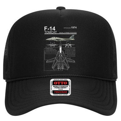F 14 Tomcat Fighter Jet Diagram Graphic Trucker Hat