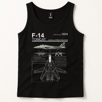 F 14 Tomcat Fighter Jet Diagram Graphic Tank Top