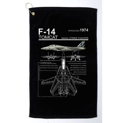 F 14 Tomcat Fighter Jet Diagram Graphic Golf Towel
