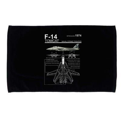 F 14 Tomcat Fighter Jet Diagram Graphic Microfiber Hand Towel