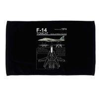 F 14 Tomcat Fighter Jet Diagram Graphic Microfiber Hand Towel