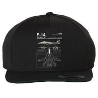 F 14 Tomcat Fighter Jet Diagram Graphic Wool Snapback Cap