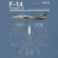 F 14 Tomcat Fighter Jet Diagram Graphic Garment-Dyed Sweatshirt