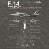 F 14 Tomcat Fighter Jet Diagram Graphic Cotton Canvas Backpack